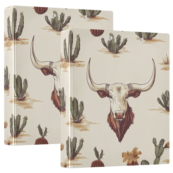 FORMRS 3 Ring Binder with Pockets 1.5" D-Rings Clip Board 200 Sheets Capacity, Cowboy Pattern