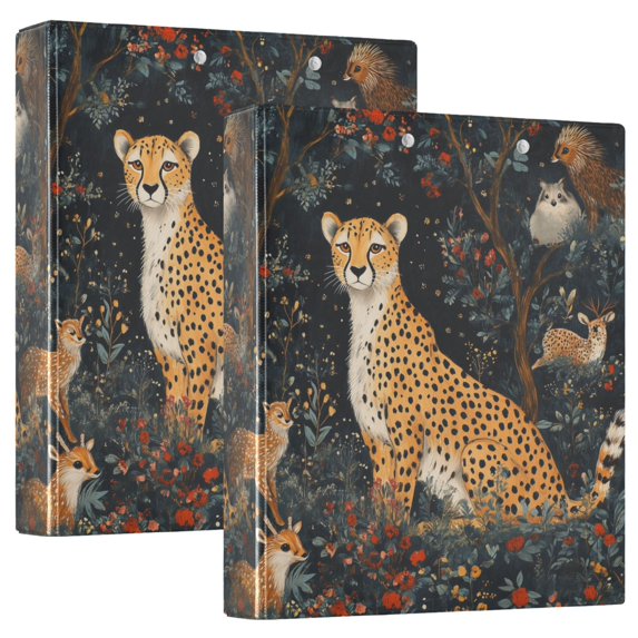 FORMRS 3 Ring Binder with Pockets 1.5" D-Rings Clip Board 200 Sheets Capacity, Forest Pattern