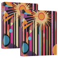 thumbnail image 1 of FORMRS 3 Ring Binder with Pockets 1.5" D-Rings Clip Board 200 Sheets Capacity, Futuristic Sun, 1 of 8