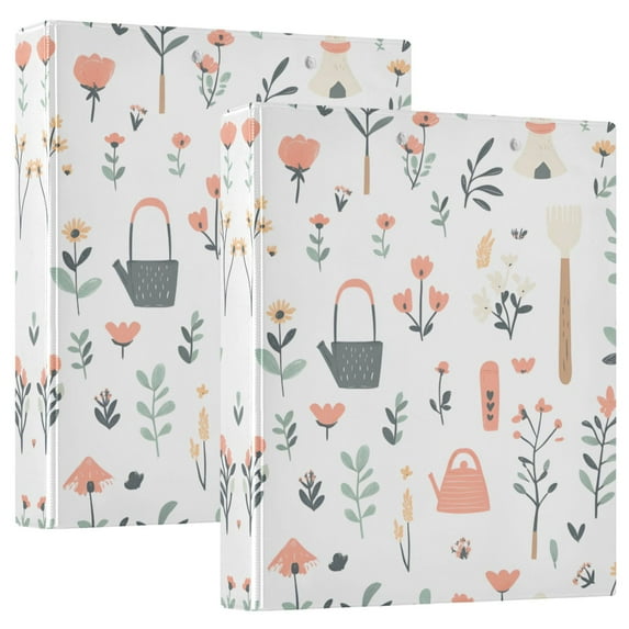 FORMRS 3 Ring Binder 1.5 inch with Pockets Clip Board 200 Sheets Capacity, Garden Pattern