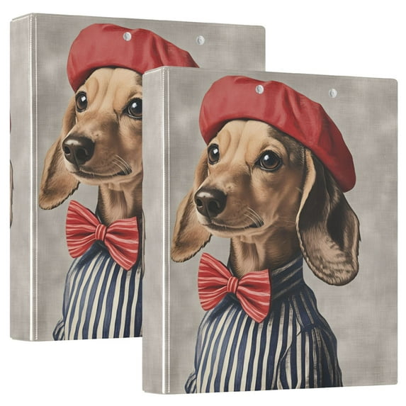 FORMRS 3 Ring Binder 1.5 inch with Pockets Clip Board 200 Sheets Capacity, Gray Dog Artist