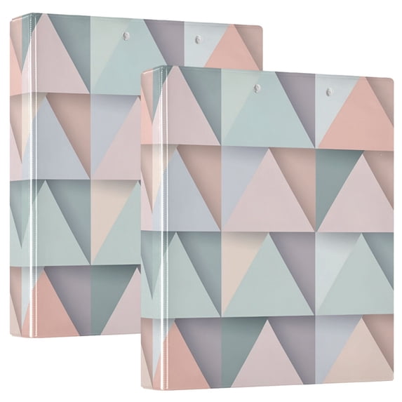 FORMRS 3 Ring Binder with Pockets 1.5" D-Rings Clip Board 200 Sheets Capacity, Green Geometric