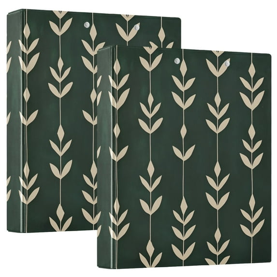 FORMRS 3 Ring Binder 1.5 inch with Pockets Clip Board 200 Sheets Capacity, Green Plants