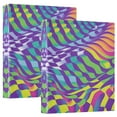 thumbnail image 1 of FORMRS 3 Ring Binder with Pockets 1.5" D-Rings Clip Board 200 Sheets Capacity, Green Wavy Pattern, 1 of 8