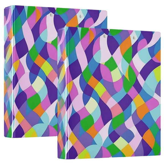 FORMRS 3 Ring Binder 1.5 inch with Pockets Clip Board 200 Sheets Capacity, Green Wavy Plaid