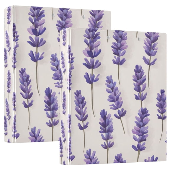 FORMRS 3 Ring Binder 1.5 inch with Pockets Clip Board 200 Sheets Capacity, Lavender Pattern