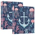 thumbnail image 1 of FORMRS 3 Ring Binder with Pockets 1.5" D-Rings Clip Board 200 Sheets Capacity, Light Blue Anchor, 1 of 8