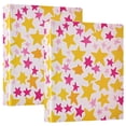 thumbnail image 1 of FORMRS 3 Ring Binder with Pockets 1.5" D-Rings Clip Board 200 Sheets Capacity, Light Pink Stars, 1 of 8