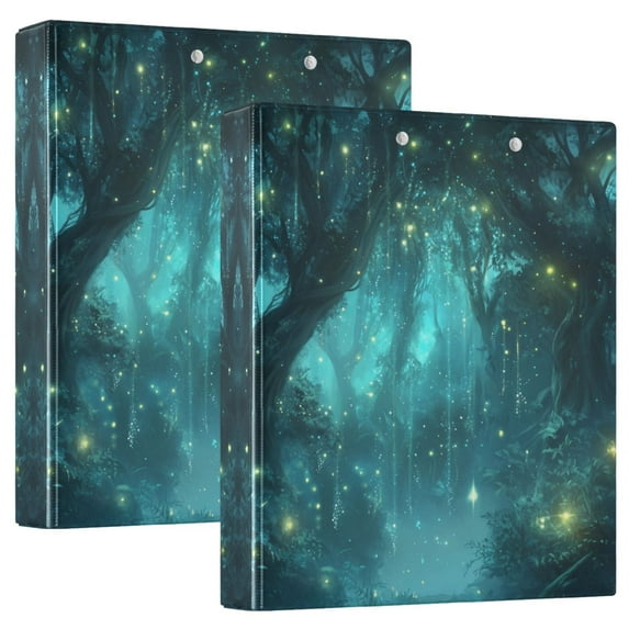FORMRS 3 Ring Binder 1.5 inch with Pockets Clip Board 200 Sheets Capacity, Magical Forest