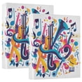 thumbnail image 1 of FORMRS 3 Ring Binder with Pockets 1.5" D-Rings Clip Board 200 Sheets Capacity, Musical Pattern, 1 of 8