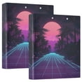thumbnail image 1 of FORMRS 3 Ring Binder 1.5 inch with Pockets Clip Board 200 Sheets Capacity, Night Neon Road, 1 of 8