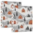 thumbnail image 1 of FORMRS 3 Ring Binder with Pockets 1.5" D-Rings Clip Board 200 Sheets Capacity, Orange Cartoon Houses, 1 of 8