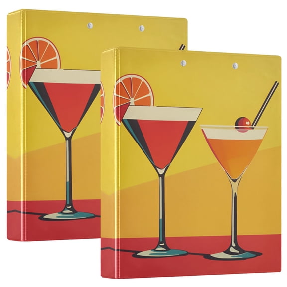 FORMRS 3 Ring Binder 1.5 inch with Pockets Clip Board 200 Sheets Capacity, Orange Cocktails