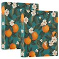 thumbnail image 1 of FORMRS 3 Ring Binder with Pockets 1.5" D-Rings Clip Board 200 Sheets Capacity, Orange Leaves, 1 of 8