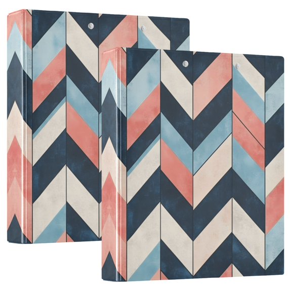 FORMRS 3 Ring Binder 1.5 inch with Pockets Clip Board 200 Sheets Capacity, Pink Geometric