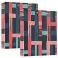 thumbnail image 1 of FORMRS 3 Ring Binder 1.5 inch with Pockets Clip Board 200 Sheets Capacity, Pink Geometric, 1 of 8