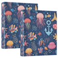 thumbnail image 1 of FORMRS 3 Ring Binder with Pockets 1.5" D-Rings Clip Board 200 Sheets Capacity, Pink Jellyfish, 1 of 8