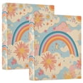 thumbnail image 1 of FORMRS 3 Ring Binder with Pockets 1.5" D-Rings Clip Board 200 Sheets Capacity, Pink Retro Sun, 1 of 8