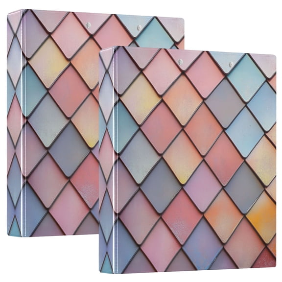 FORMRS 3 Ring Binder 1.5 inch with Pockets Clip Board 200 Sheets Capacity, Pink Shimmering Pattern