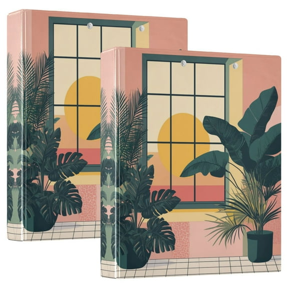 FORMRS 3 Ring Binder 1.5 inch with Pockets Clip Board 200 Sheets Capacity, Pink Sunset