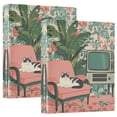 thumbnail image 1 of FORMRS 3 Ring Binder 1.5 inch with Pockets Clip Board 200 Sheets Capacity, Pink and White Cat, 1 of 8