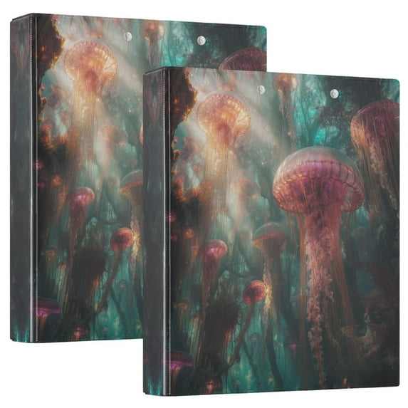 FORMRS 3 Ring Binder 1.5 inch with Pockets Clip Board 200 Sheets Capacity, Psychedelic Forest