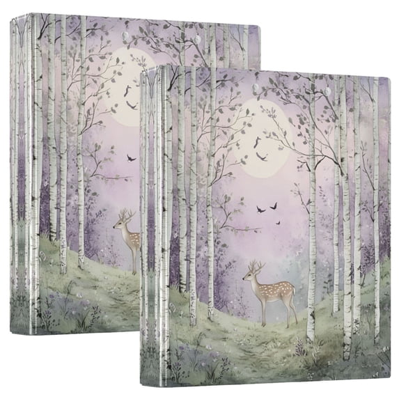 FORMRS 3 Ring Binder 1.5 inch with Pockets Clip Board 200 Sheets Capacity, Purple Deer