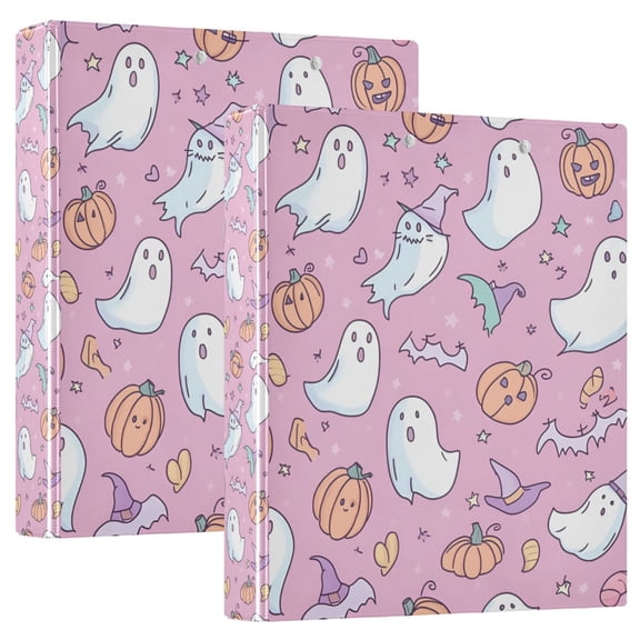 FORMRS 3 Ring Binder with Pockets 1.5" D-Rings Clip Board 200 Sheets Capacity, Purple Halloween