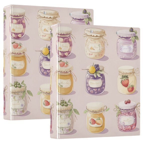 FORMRS 3 Ring Binder 1.5 inch with Pockets Clip Board 200 Sheets Capacity, Purple Jam Jars