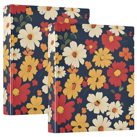 FORMRS 3 Ring Binder 1.5 inch with Pockets Clip Board 200 Sheets Capacity, Red Floral