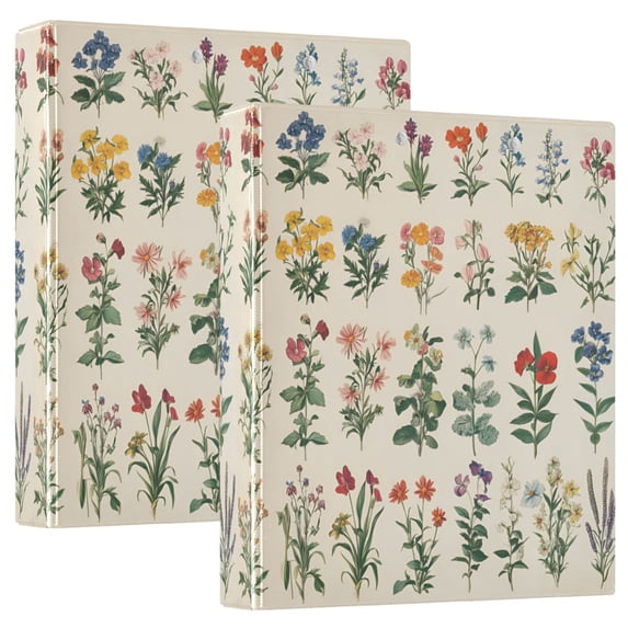 FORMRS 3 Ring Binder with Pockets 1.5" D-Rings Clip Board 200 Sheets Capacity, Red Floral