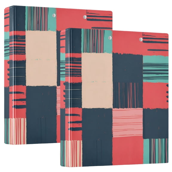 FORMRS 3 Ring Binder 1.5 inch with Pockets Clip Board 200 Sheets Capacity, Red Teal Plaid