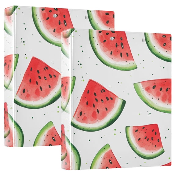 FORMRS 3 Ring Binder with Pockets 1.5" D-Rings Clip Board 200 Sheets Capacity, Red Watermelon