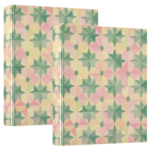 FORMRS 3 Ring Binder with Pockets 1.5" D-Rings Clip Board 200 Sheets Capacity, Retro Symmetrical Stars