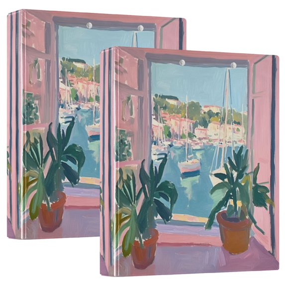 FORMRS 3 Ring Binder 1.5 inch with Pockets Clip Board 200 Sheets Capacity, Sea Boat