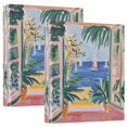 thumbnail image 1 of FORMRS 3 Ring Binder with Pockets 1.5" D-Rings Clip Board 200 Sheets Capacity, Seaside Leaves, 1 of 8