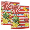 thumbnail image 1 of FORMRS 3 Ring Binder with Pockets 1.5" D-Rings Clip Board 200 Sheets Capacity, Striped Lemon, 1 of 8