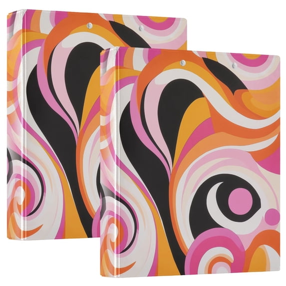 FORMRS 3 Ring Binder with Pockets 1.5" D-Rings Clip Board 200 Sheets Capacity, Swirling Circles