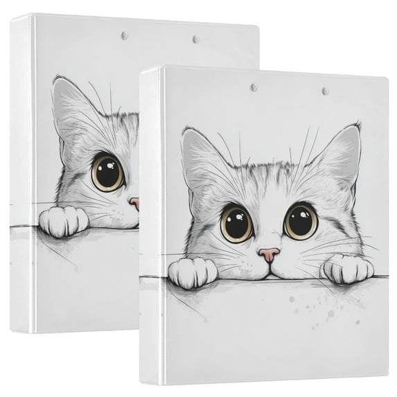 FORMRS 3 Ring Binder 1.5 inch with Pockets Clip Board 200 Sheets Capacity, White Cat