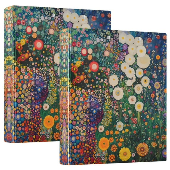 FORMRS 3 Ring Binder 1.5 inch with Pockets Clip Board 200 Sheets Capacity, White Floral Garden