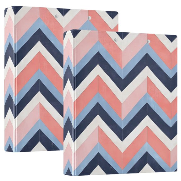 FORMRS 3 Ring Binder 1.5 inch with Pockets Clip Board 200 Sheets Capacity, White Geometric