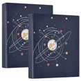 thumbnail image 1 of FORMRS 3 Ring Binder with Pockets 1.5" D-Rings Clip Board 200 Sheets Capacity, White Planet, 1 of 8