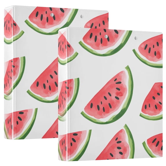 FORMRS 3 Ring Binder 1.5 inch with Pockets Clip Board 200 Sheets Capacity, White Watermelon
