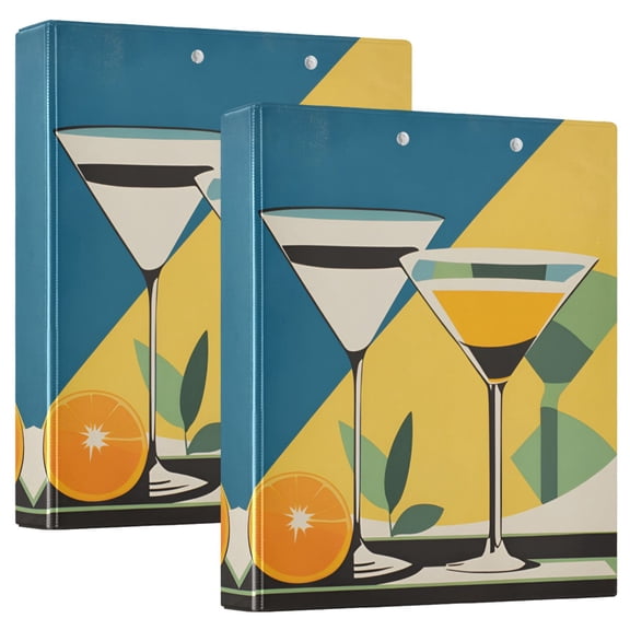 FORMRS 3 Ring Binder 1.5 inch with Pockets Clip Board 200 Sheets Capacity, Yellow Glasses