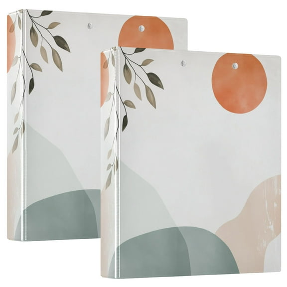 FORMRS 3 Ring Binder 1.5 inch with Pockets Set of 2 Clip Board 200 Sheets Capacity, Art Sun