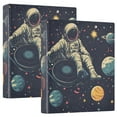 thumbnail image 1 of FORMRS 3 Ring Binder 1.5 inch with Pockets Set of 2 Clip Board 200 Sheets Capacity, Astronaut Space, 1 of 8