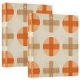 thumbnail image 1 of FORMRS 3 Ring Binder 1.5 inch with Pockets Set of 2 Clip Board 200 Sheets Capacity, Beige Geometric Pattern, 1 of 8