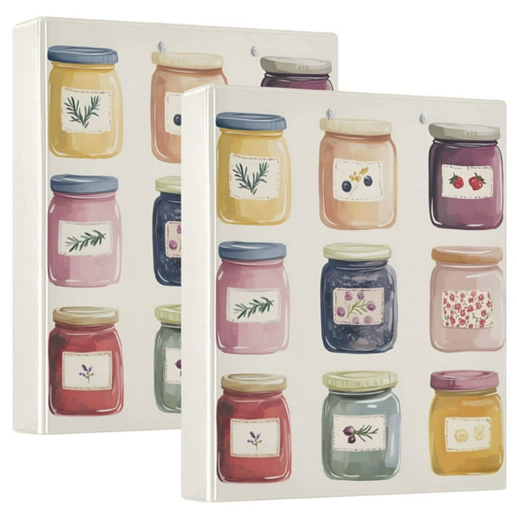 FORMRS 3 Ring Binder 1.5 inch with Pockets Set of 2 Clip Board 200 Sheets Capacity, Beige Jam Jars