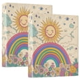 thumbnail image 1 of FORMRS 3 Ring Binder 1.5 inch with Pockets Set of 2 Clip Board 200 Sheets Capacity, Beige Rainbow, 1 of 8