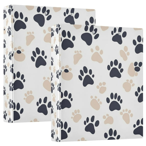 FORMRS 3 Ring Binder 1.5 inch with Pockets Set of 2 Clip Board 200 Sheets Capacity, Black Cat Paw